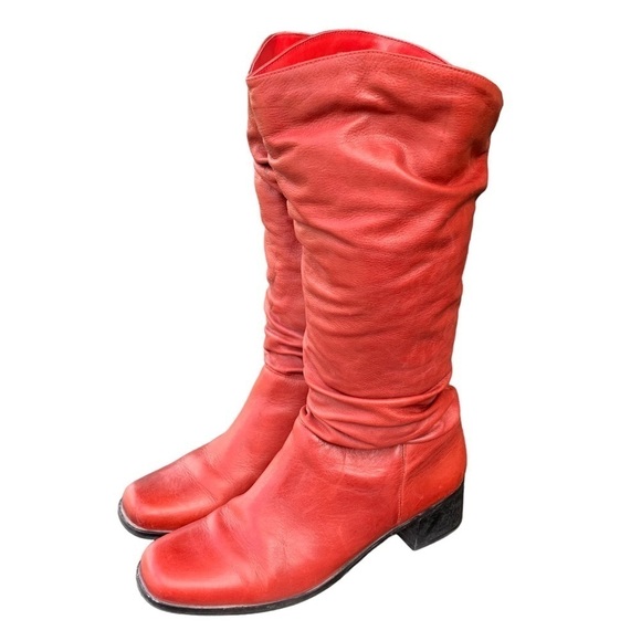 Women’s Western Cowgirl Boots Matisse Made in Brazil Red Slouch Leather Size 6.5 - Picture 1 of 12